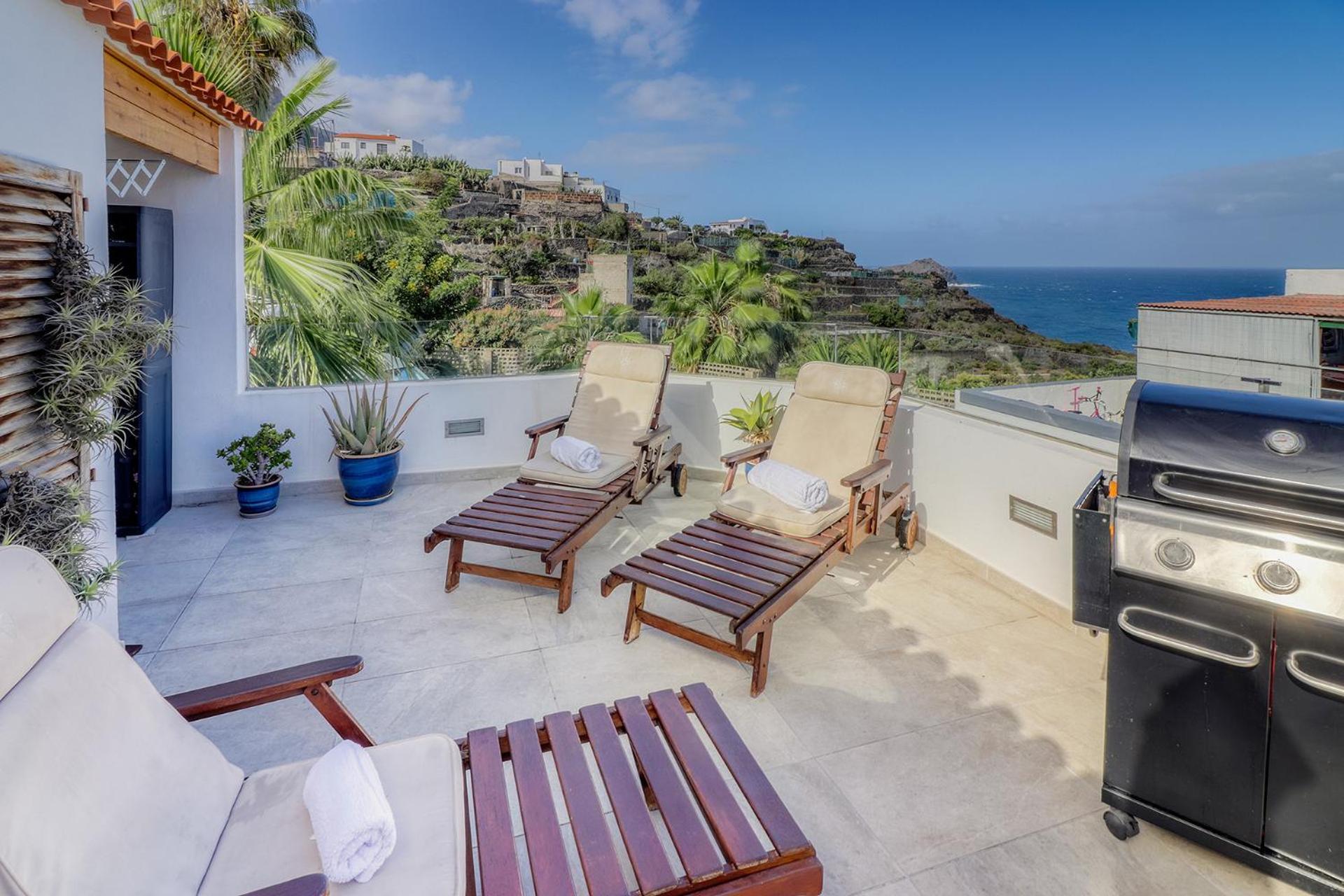 Big Terraced House, 100M To The Beach, With Bbq And Sea View Guincho (Tenerife) Exterior foto